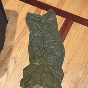 ISSI Olive Green Dress satiny skirt Mc